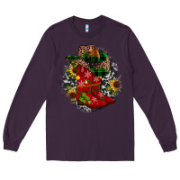 Plum Christmas Cowboy Boots Long Sleeve Tee - JahusDesignShop