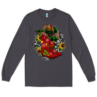 Smoke Christmas Cowboy Boots Long Sleeve Tee - JahusDesignShop