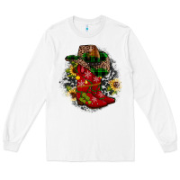 White Christmas Cowboy Boots Long Sleeve Tee - JahusDesignShop