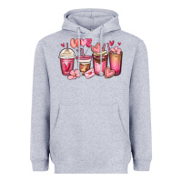 Heather Grey valentines day coffee cups Heavyweight Hoodie - MaliasSmallBusiness