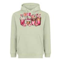 Matcha valentines day coffee cups Heavyweight Hoodie - MaliasSmallBusiness
