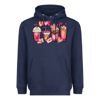 Navy valentines day coffee cups Heavyweight Hoodie - MaliasSmallBusiness