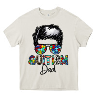 Cream autism dad Heavy Core Tee - CowhideDigitalArt