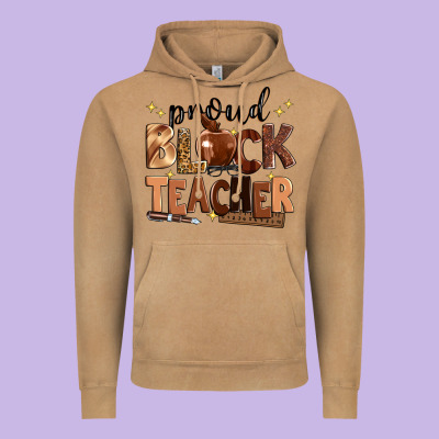 Proud Black Teacher Vintage Hoodie Designed By Zillion Design Studio