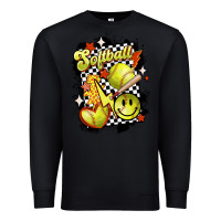 Black vintage softball Premium Sweatshirt - MaliasSmallBusiness