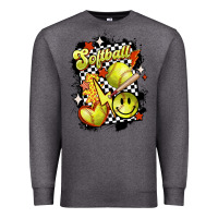 Charcoal Heather vintage softball Premium Sweatshirt - MaliasSmallBusiness