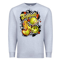 Heather Grey vintage softball Premium Sweatshirt - MaliasSmallBusiness