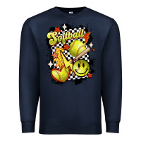 Navy vintage softball Premium Sweatshirt - MaliasSmallBusiness