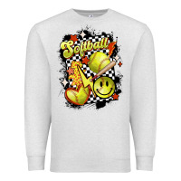 Oatmeal Heather vintage softball Premium Sweatshirt - MaliasSmallBusiness
