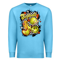 Ocean Blue vintage softball Premium Sweatshirt - MaliasSmallBusiness