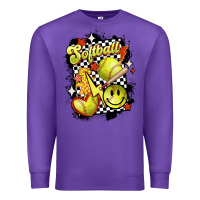 Purple vintage softball Premium Sweatshirt - MaliasSmallBusiness