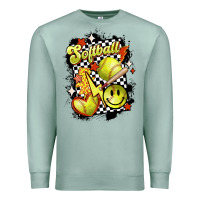Seafoam vintage softball Premium Sweatshirt - MaliasSmallBusiness