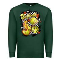 Sports Green vintage softball Premium Sweatshirt - MaliasSmallBusiness