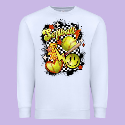 Vintage Softball Premium Sweatshirt Designed By Maliassmallbusiness