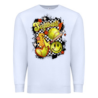 White vintage softball Premium Sweatshirt - MaliasSmallBusiness