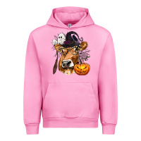 Fuchsia Pink Boo Heifer Cow Halloween Urban Hoodie - texasbilliewilder