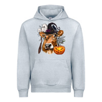 Heather Grey Boo Heifer Cow Halloween Urban Hoodie - texasbilliewilder