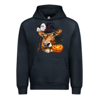 Navy Boo Heifer Cow Halloween Urban Hoodie - texasbilliewilder