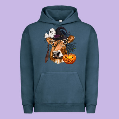 Boo Heifer Cow Halloween Urban Hoodie Designed By Texasbilliewilder
