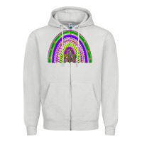 Dove Grey mardi gras rainbow Zipper Hoodie - BarkalooDesign