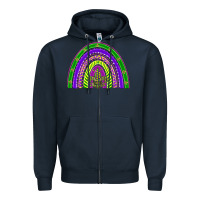 Navy mardi gras rainbow Zipper Hoodie - BarkalooDesign