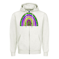 Mardi Gras Rainbow Zipper Hoodie | Teevron
