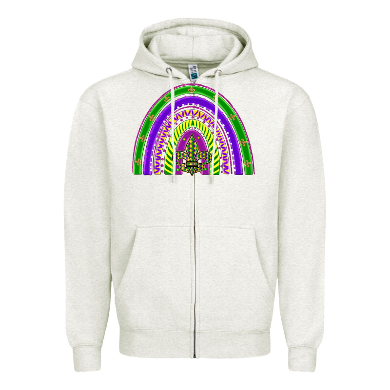 Mardi Gras Rainbow Zipper Hoodie by BarkalooDesign | Teevron