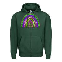 Sports Green mardi gras rainbow Zipper Hoodie - BarkalooDesign