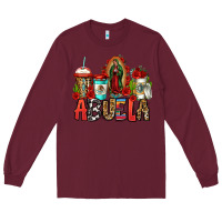 Burgundy lady of guadalupe abuela coffee cups Long Sleeve Tee - Jasminsmagicworld