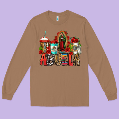 Lady Of Guadalupe Abuela Coffee Cups Long Sleeve Tee Designed By Jasminsmagicworld
