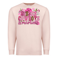 Pale Pink kisses cowboys martinis Premium Sweatshirt - NancyCooperArtShop