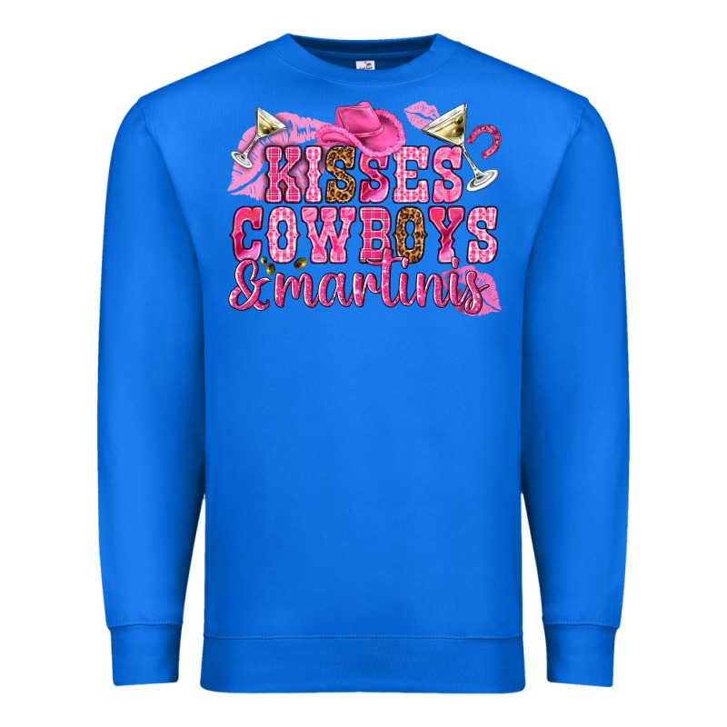 Kisses Cowboys Martinis Premium Sweatshirt by NancyCooperArtShop | Teevron