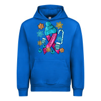Cobalt winter breast cancer ribbon Urban Hoodie - NancyCooperArtShop