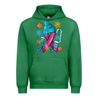 Emerald winter breast cancer ribbon Urban Hoodie - NancyCooperArtShop