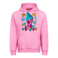 Fuchsia Pink winter breast cancer ribbon Urban Hoodie - NancyCooperArtShop