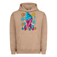 Pigment Burro winter breast cancer ribbon Urban Hoodie - NancyCooperArtShop