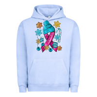 Pigment Grape Ice winter breast cancer ribbon Urban Hoodie - NancyCooperArtShop