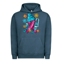 Pigment Midnight Navy winter breast cancer ribbon Urban Hoodie - NancyCooperArtShop