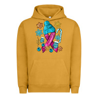 Pigment Peanut Butter winter breast cancer ribbon Urban Hoodie - NancyCooperArtShop