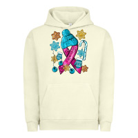 Pigment Pistachio winter breast cancer ribbon Urban Hoodie - NancyCooperArtShop