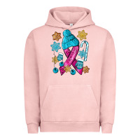 Pigment Salmon winter breast cancer ribbon Urban Hoodie - NancyCooperArtShop