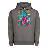 Pigment Tornado winter breast cancer ribbon Urban Hoodie - NancyCooperArtShop