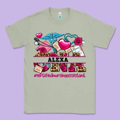 Costom Name Valentines Day Cna Certified Nursing Classic Tee Designed By Adodesignshop