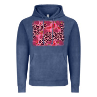 Vintage Denim valentine's day roses leopard background Vintage Hoodie - JahusDesignShop