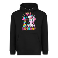 Black my 1 st birthday with little cute unicorn Heavyweight Hoodie - NancyCooperArtShop