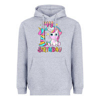 Heather Grey my 1 st birthday with little cute unicorn Heavyweight Hoodie - NancyCooperArtShop