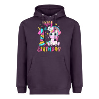 Plum my 1 st birthday with little cute unicorn Heavyweight Hoodie - NancyCooperArtShop