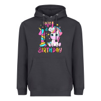 Smoke my 1 st birthday with little cute unicorn Heavyweight Hoodie - NancyCooperArtShop