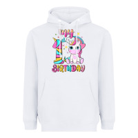 White my 1 st birthday with little cute unicorn Heavyweight Hoodie - NancyCooperArtShop