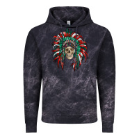 Cloud Black mexican flag indian headdress with  skull Vintage Hoodie - RanaPortraitStore